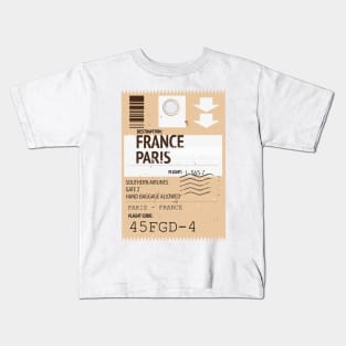 Paris France Travel ticket Kids T-Shirt